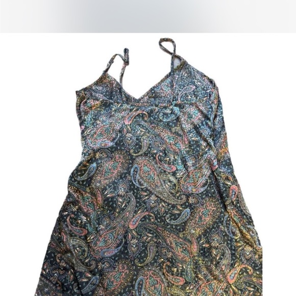 1990s Vintage Colorful Paisley Print Nightgown Lingerie - Picture 2 of 8